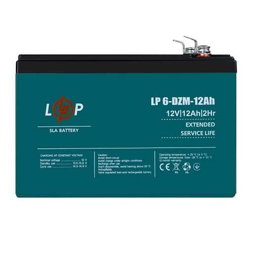 Акумулятор для ДБЖ LogicPower 12В 12 Аг (6-DZM-12) (3536)