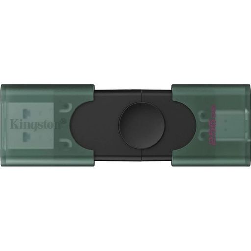 Флеш-накопичувач Kingston 256GB DataTraveler DuoG2 USB-A + USB-C 3.2 Gen 1 Black/Green (DTDEG2/256GB)