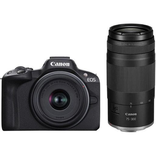 Бездзеркальний фотоапарат Canon EOS R50 + RF-S 18-45 IS STM + RF75-300 IS STM Black