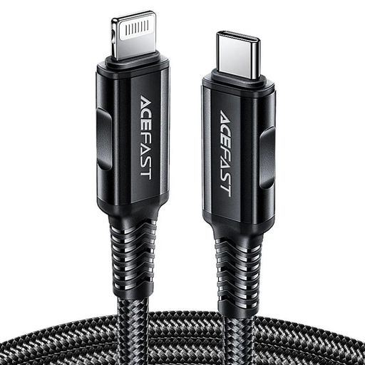 Кабель Acefast C4-01 Type-C to iP 3A, 30W, 1.8m, nylon, zinc connectors, Black