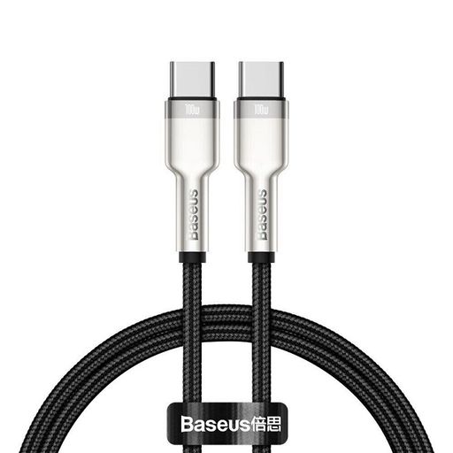 Кабель Baseus Cafule Metal Type-C to Type-C 100W (1m) (black) (CATJK-C01)