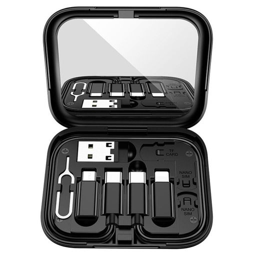 Набір перехідників адаптерів HOCO U114 Lightning Micro Type-C Treasure box чорний (16627)