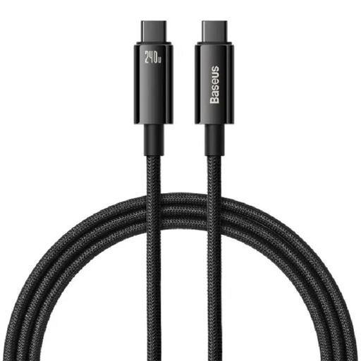 Кабель USB Type-C Baseus Tungsten Gold Fast Charging Data USB-C to USB-C 240W 1m Black (CAWJ040001)