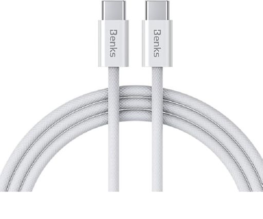 Кабель Benks D47 USB-C to USB-C 100w 1m (White)