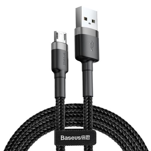 Кабель Micro USB Baseus Cafule Cable USB For Micro 2.4A 0.5M Gray+Black (CAMKLF-AG1)