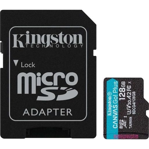Карта пам'яті microSDXC (UHS-1 U3) Kingston Canvas Go! Plus 128Gb class 10 A2 V30 (R200MB/s) (adapter SD) (SDCG4/128GB)