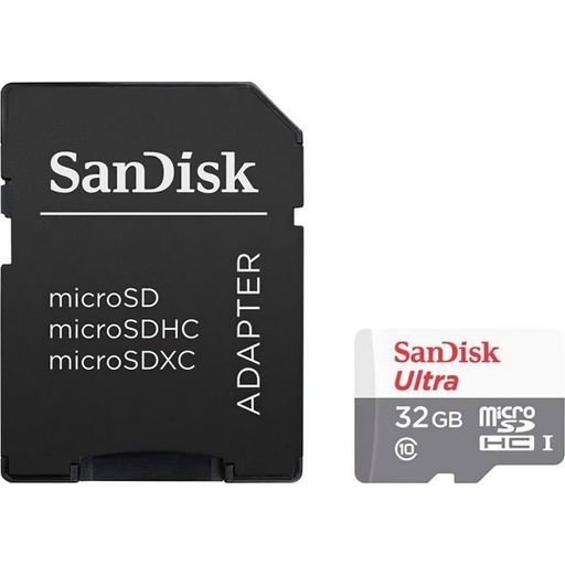 Карта пам'яті microSDHC (UHS-1) SanDisk Ultra 32Gb class 10 A1 (100Mb/s) (adapter SD) (SDSQUNR-032G-GN3MA)