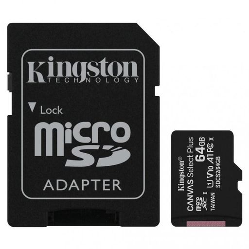 Карта пам`яті MicroSDXC 64GB UHS­I Class 10 Kingston Canvas Select шт Plus R100MB/s + SD­адаптер