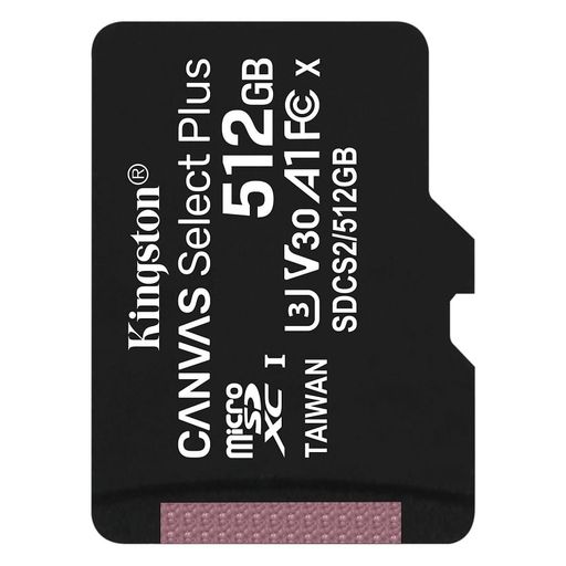 Карта пам'яті microSDXC (UHS-1) Kingston Canvas Select Plus 512Gb class 10 А1 (R-100MB/s)