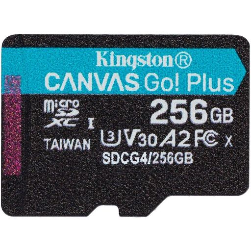 Карта пам'яті microSDXC (UHS-1 U3) Kingston Canvas Go! Plus 256Gb class 10 A2 V30 (R200MB/s, W-160MB/s) (SDCG4/256GBSP)