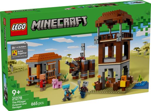 Конструктор Lego Minecraft Застава грабіжників та спустошувач (21278)