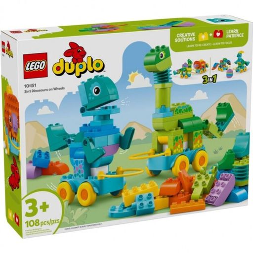 Конструктор Lego Duplo Town Динозавры на колесах 3в1 (10451)