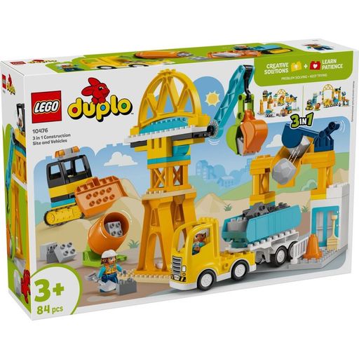 Конструктор LEGO DUPLO Town 3-в-1 Будівельний майданчик і техніка (10476)