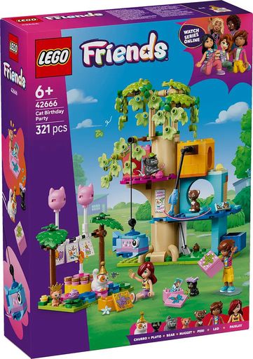 Конструктор LEGO Friends День рождения кота и дом на дереве (42666)