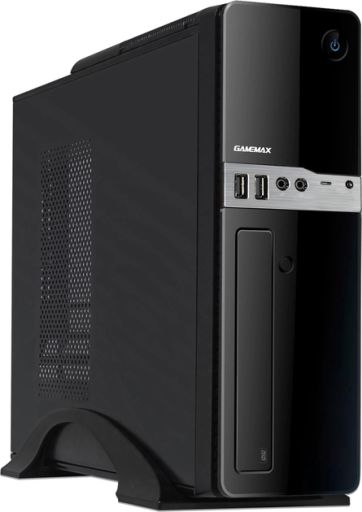 Корпус GAMEMAX ST-607 Slim, Mini-ITX, mATX, 300Вт, 2xAudio, 2xUSB 2.0, чорний БЕЗ КАРДРИДЕРА