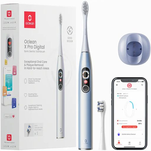 Умная зубная электрощетка Oclean X Pro Digital Electric Toothbrush Glamour Silver (6970810552560) Europe