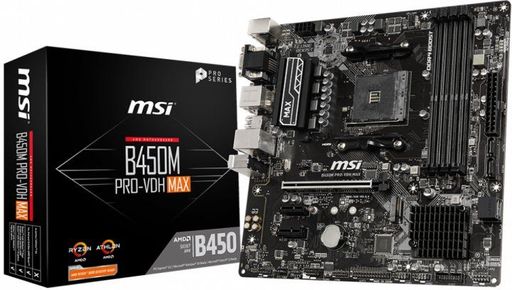 Материнcька плата MSI B450M PRO-VDH MAX sAM4 B450 4xDDR4 DSub DVI HDMI mATX
