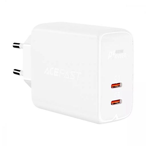 Сетевое зарядное устройство для Acefast A9 USB-C+USB-C PD 40W (White)