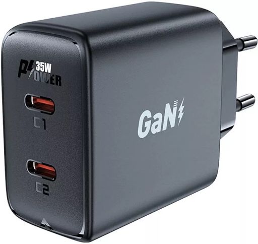 Сетевое зарядное устройство Acefast A49 35W 2xUSB-C Black (AFA49B)