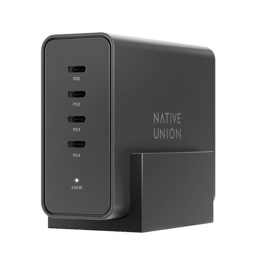 Сетевое зарядное устройство Native Union Fast GaN Charger PD 140W Desktop USB-C 4-Port Black (FAST-PD140-BLK-EU)