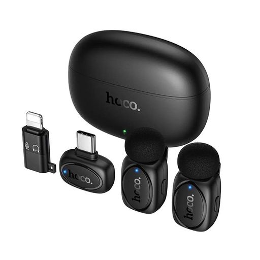 Бездротова мікрофонна система HOCO L19 Graceful wireless microphone(iP/Type-C) Black