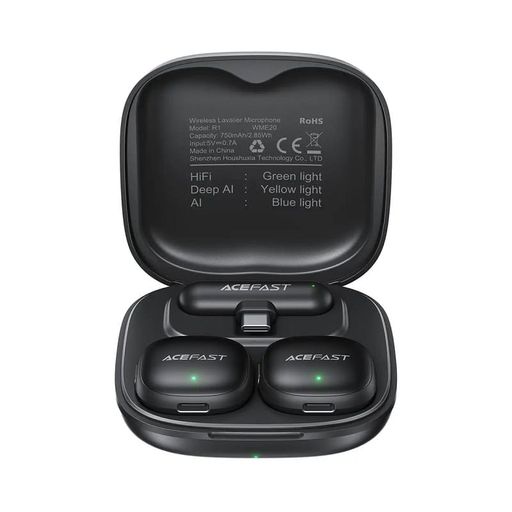 Беспроводной петличный микрофон Acefast [R1] Wireless Magnetic Lavalier Microphones (Black)