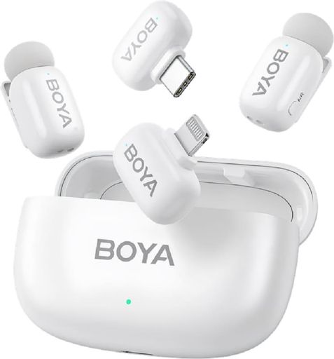 Бездротовий петличний мікрофон BOYA mini-13 Type-C/Lightning White