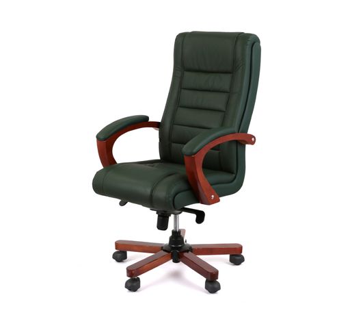 Кресло АКЛАС Гаспар ЕХ МБ Зеленый Кожа Lux LC-green (9637)