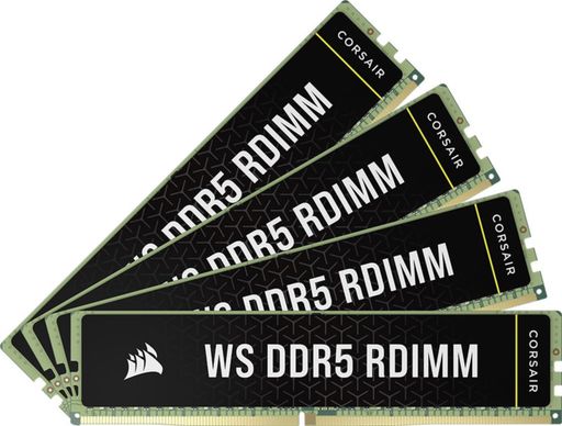 Пам'ять Corsair WS DDR5 ECC RDIMM 128GB (4 x 32GB) DDR5 DRAM 5600MT/s CL40 Memory Kit (CMA128GX5M4B5600C40)