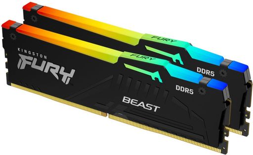 Пам'ять Kingston FURY 16 GB (2x8GB) DDR5 5200 MHz Beast RGB (KF552C40BBAK2-16)