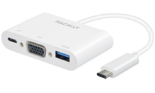Адаптер Macally USB-C to USB/VGA/Charging USB-C (UCVGA)