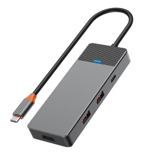 Адаптер HUB WIWU [A721HD] Linker 7in1 USB-C to USB-C+2xUSB3.1+HDMI+SD/MicroSD+PD 100W
