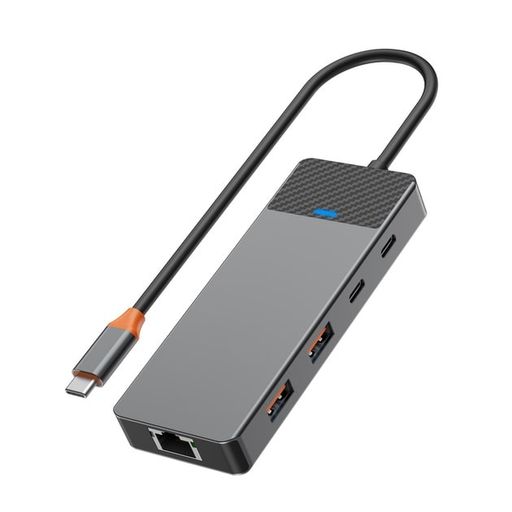 Адаптер HUB WIWU [A923RPT] Linker 9in1 USB-C to USB-C+2xUSB2.0+2xUSB3.1+SD/MicroSD+RJ45+PD 100W