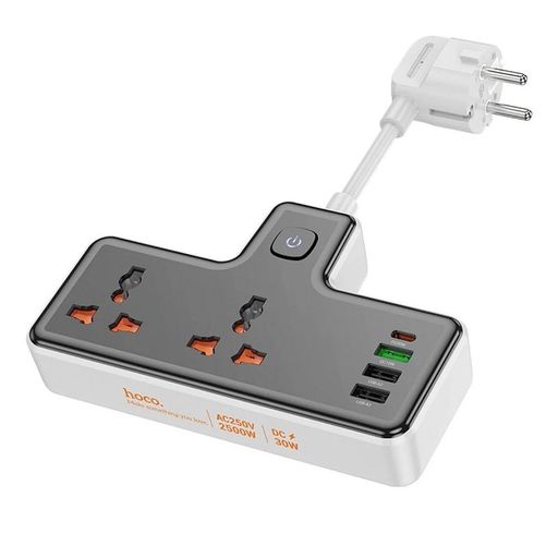 Мережевий фільтр HOCO AC12 Reise 2-position expansion socket(PD30W/1C3A) Black