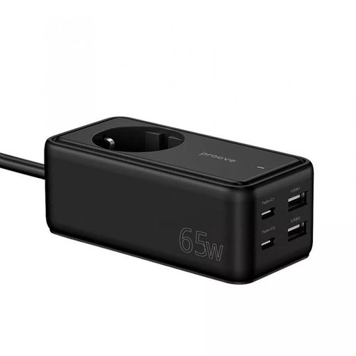 Мережевий фільтр Proove Power Strip Homester PD-03 1AC 65W (2 Type-C + 2USB) (black) (PSP165220001)