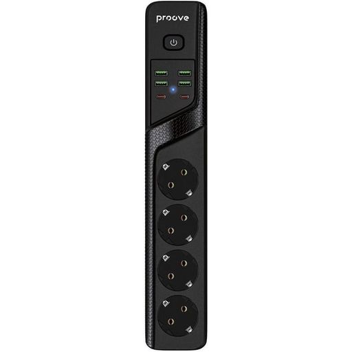 Мережевий фільтр Proove Power Strip P-04 (4 розетки + 4 USB + 2 Type-C) 2М (black) (PSP442420001)