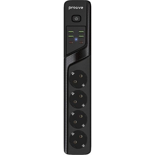 Сетевой фильтр Proove Power Strip P-04 (4 розетки + 4 USB + 2 Type-C) 3M (black) (PSP442430001)
