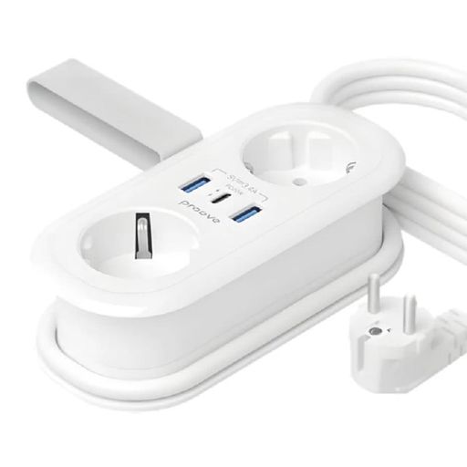 Сетевой фильтр Proove Supercoil 20W (2xAC + Type-C + 2xSB) 1.5m (white) (PSPS25002102)