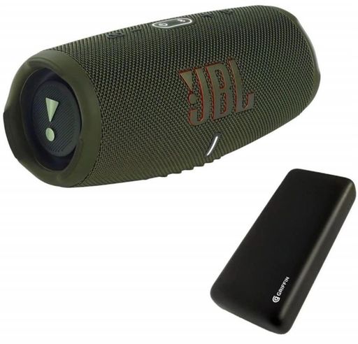 Акустична система JBL Charge 5 Green + Griffin 20000 mAh (JBLCHARGE5GRNPB)