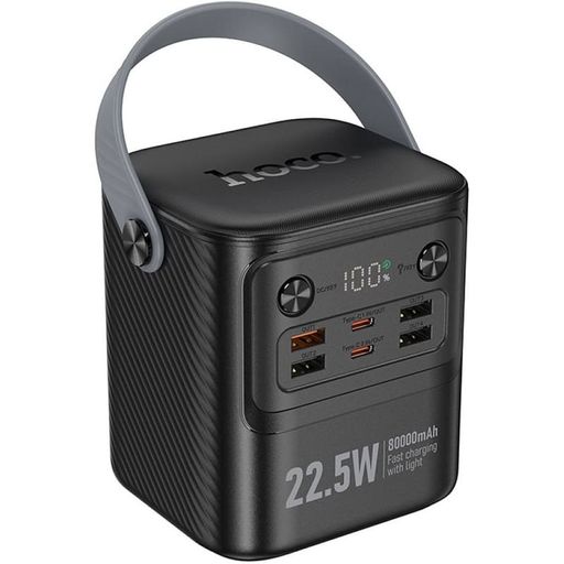 Зовнішній акумулятор (павербанк) Hoco J152 Tough 22.5W+PD20W+light power bank (80000mAh) Black