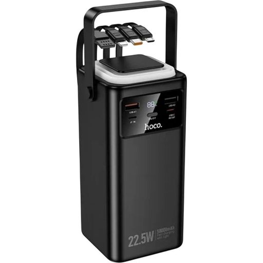 Зовнішній акумулятор (павербанк) Hoco EJ65A High 22.5W+PD20W with cable 50000 mAh (Black)