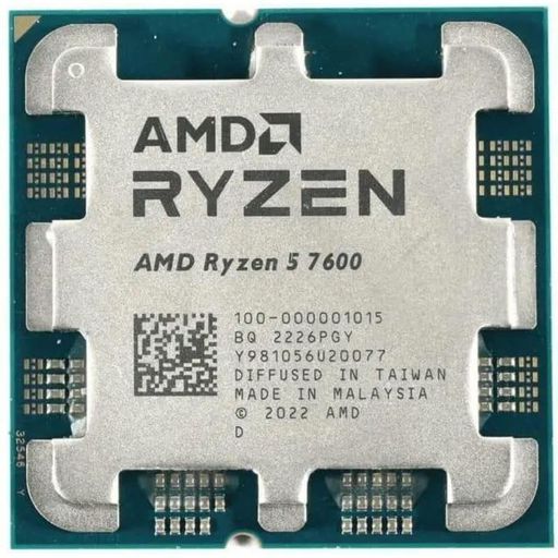Процесор AMD Ryzen 5 7600 (6C/12T, 4.7-5.1GHz,32MB,65W,AM5) tray (100-000001015)