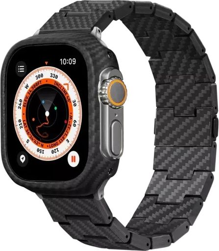 Ремінець Pitaka Carbon Fiber Watch Band Retro Black/Grey for Apple Watch 49/45/44mm (AWB2311)