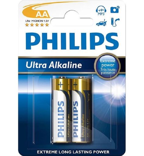 Батарейки Philips Ultra Alkaline AA BLI 2шт (LR6E2B/10)