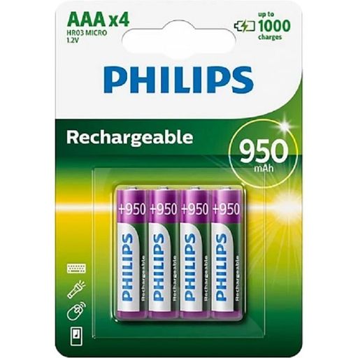 Акумулятор Philips R3/AAA MULTILIFE 950/B4 950mAh Blister/4pcs