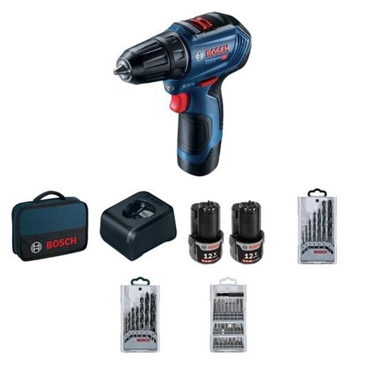 Шурупокрут акум. BOSCH 12В GSR 12V-30 2х2Ah + набір свердл (06019G9001)