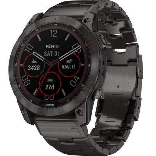 Смарт-часы Garmin Fenix 7X Sapphire Solar Carbon Grey DLC Titanium with Carbon Grey DLC Vented Titanium Band (010-02541-27)