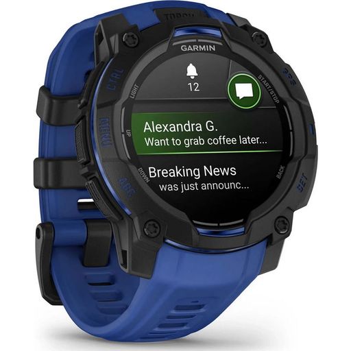 Смарт-годинник Garmin Instinct 3 45mm AMOLED Black with Blue Band (010-02936-03)