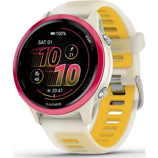 Смарт-часы Garmin Forerunner 570 42mm Raspberry Aluminum w. Translucent Bone/Mango Band (010-02970-02/42)