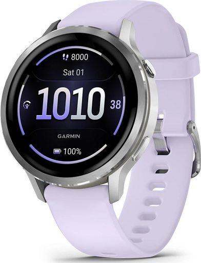 Смарт-годинник Garmin Venu 4 41 mm Silver with Periwinkle Silicone Band (010-03013-01)